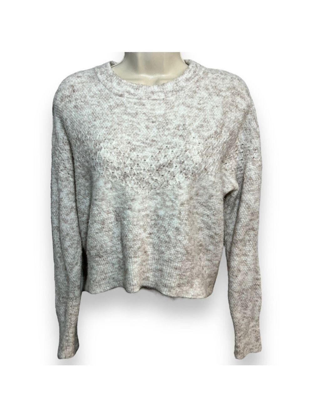 SWEET Republic Women’s Cropped Sweater Cream Size Medium